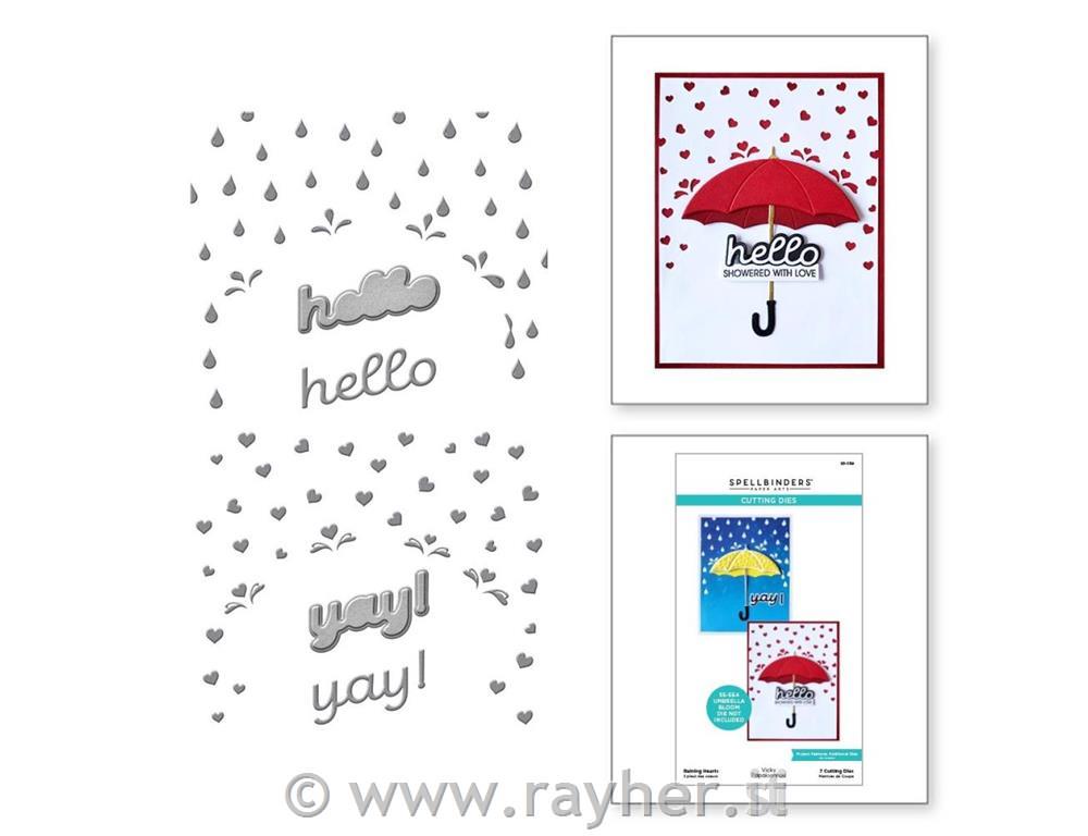 Šablone Spellbinders Raining Hearts, set 7
