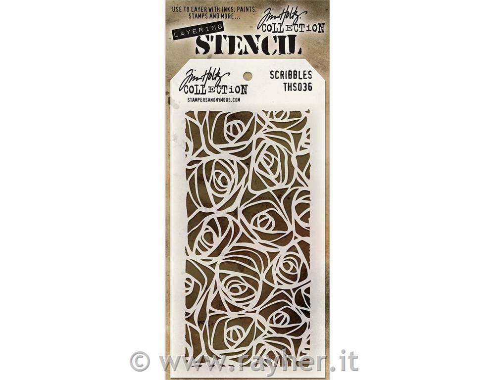 Tim Holtz Layered Stencil, Scribbles