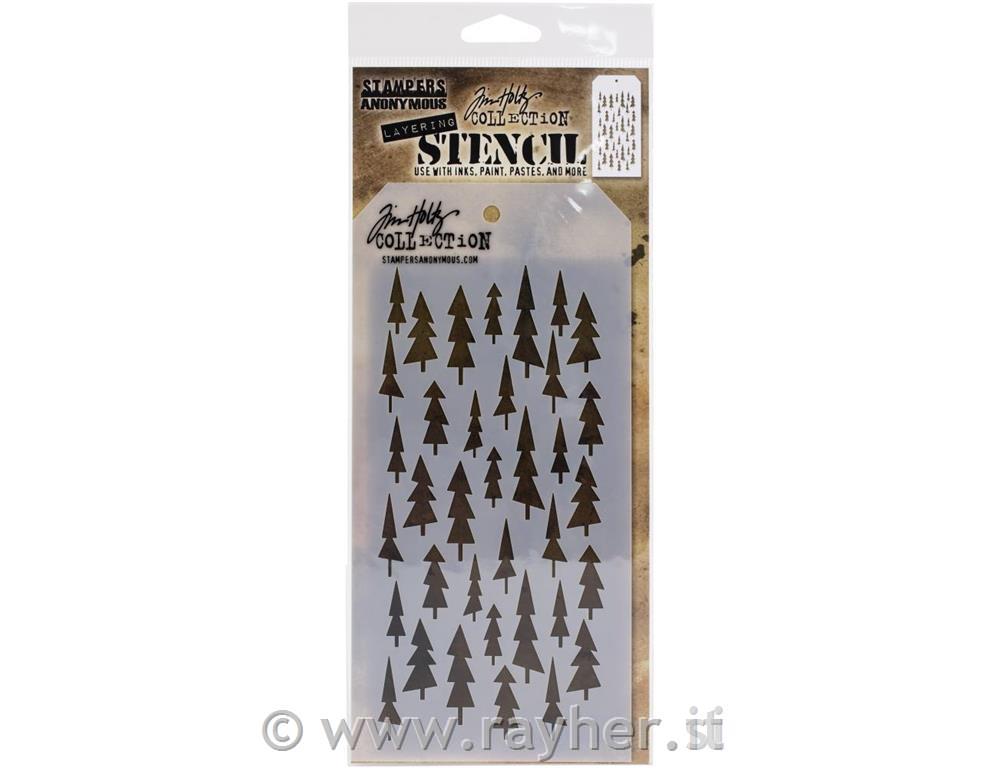 Tim Holtz Layered Stencil, Tree Lot