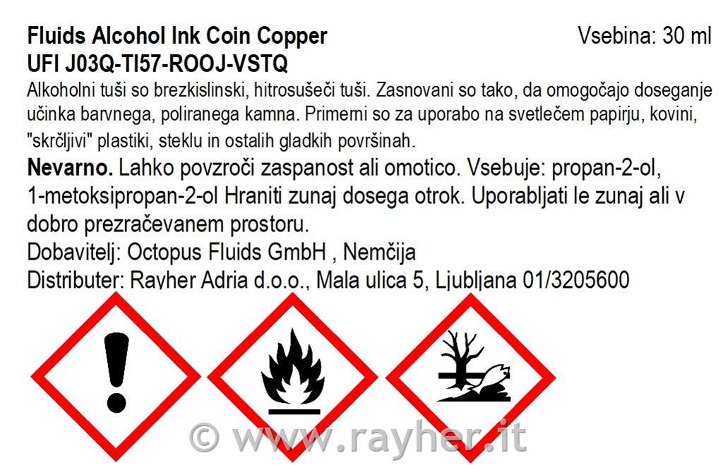 Inchiostro alcolico Fluids 30 ml, coin c, colore metallico