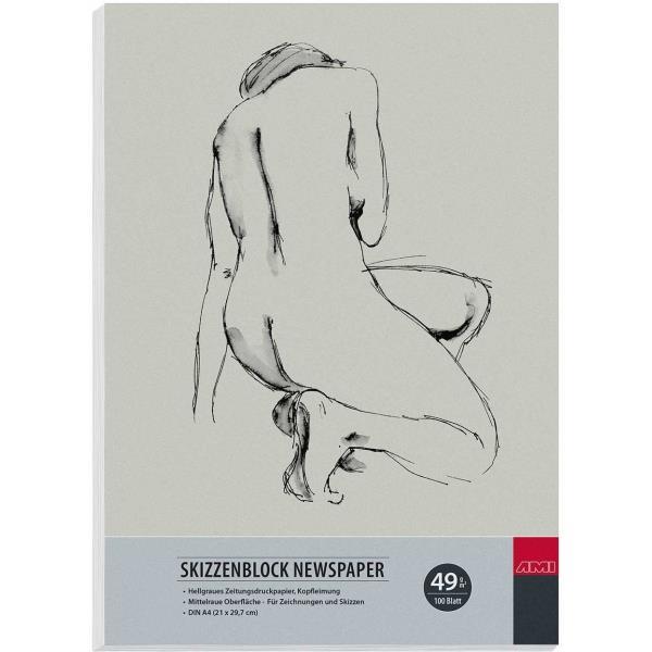 Blocco per schizzi Newspaper A4 49g100 fogli