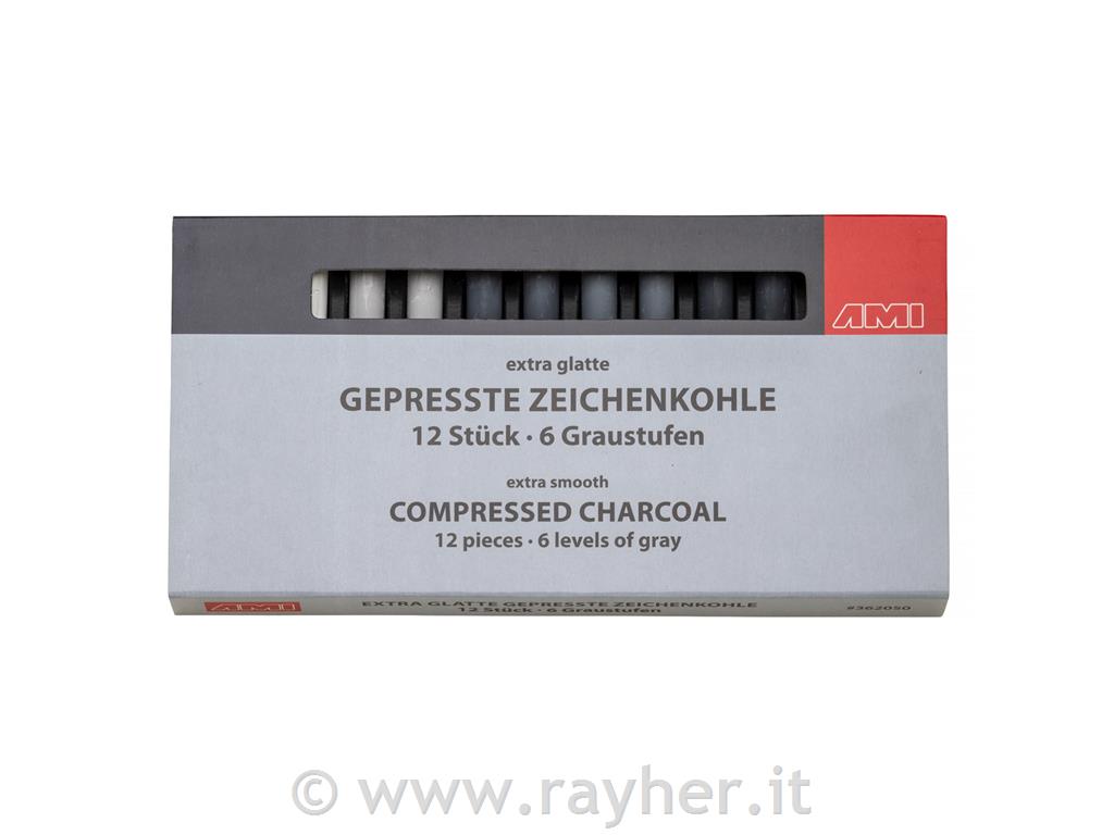 Charcoal pressed set 12 grey tones