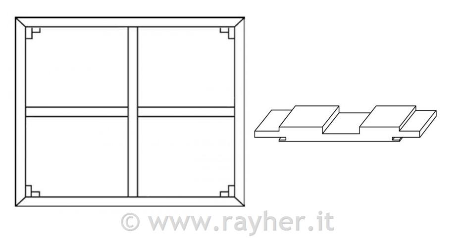 Scanalature centrale croce per listello