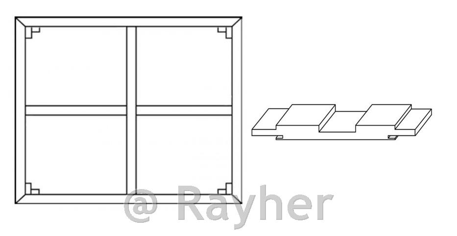 Scanalature centrale croce per listello