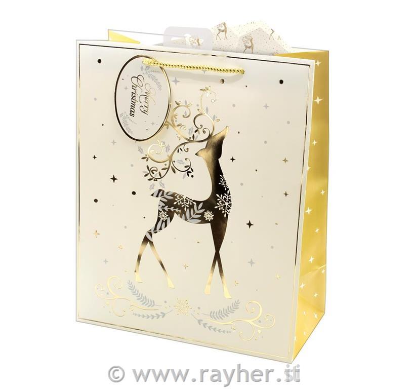 Sacchetto regalo Renna, LDim.: 26.5 x 35.5 x 10 cm