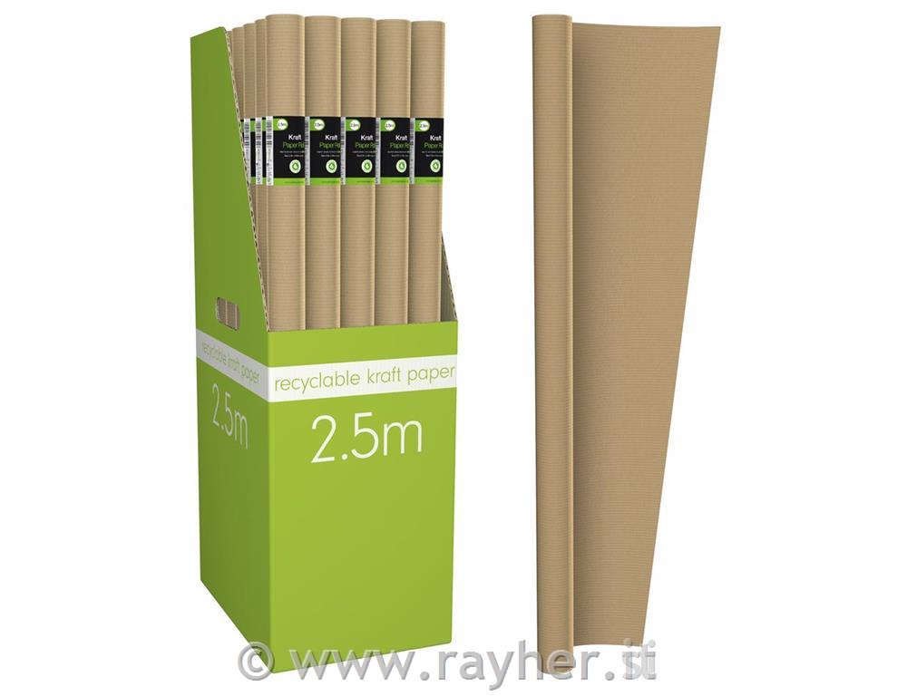 Ovijalni papir Kraft rjav, 2.5m