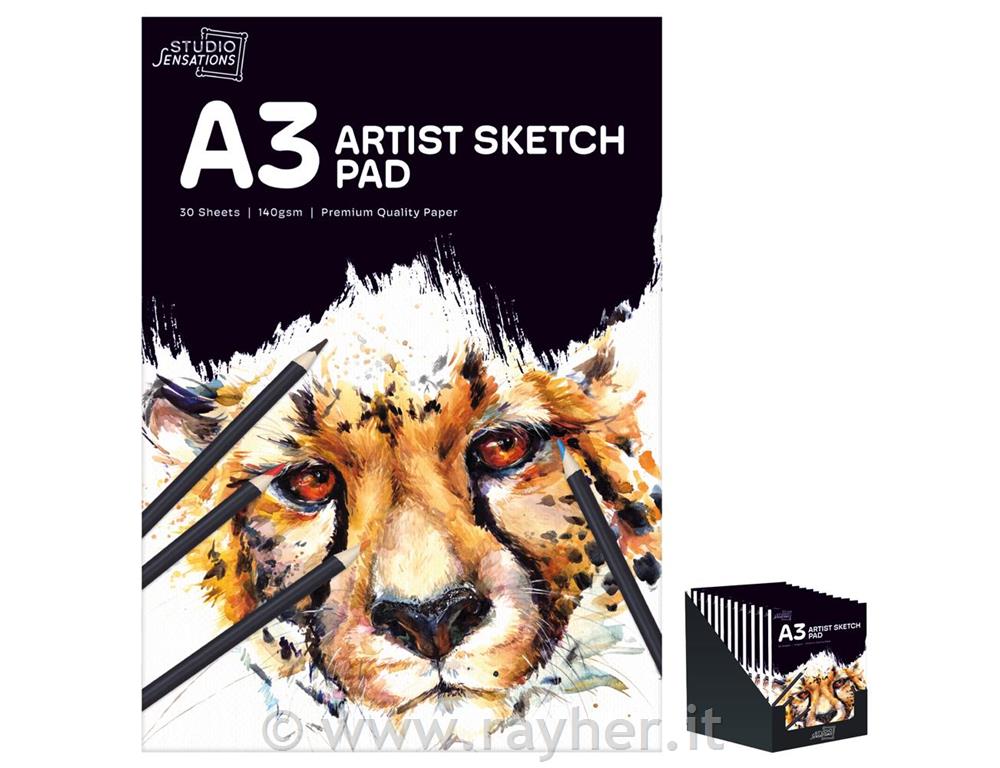 Blocco da schizzi A3, 30 fogli, 140 g/m2