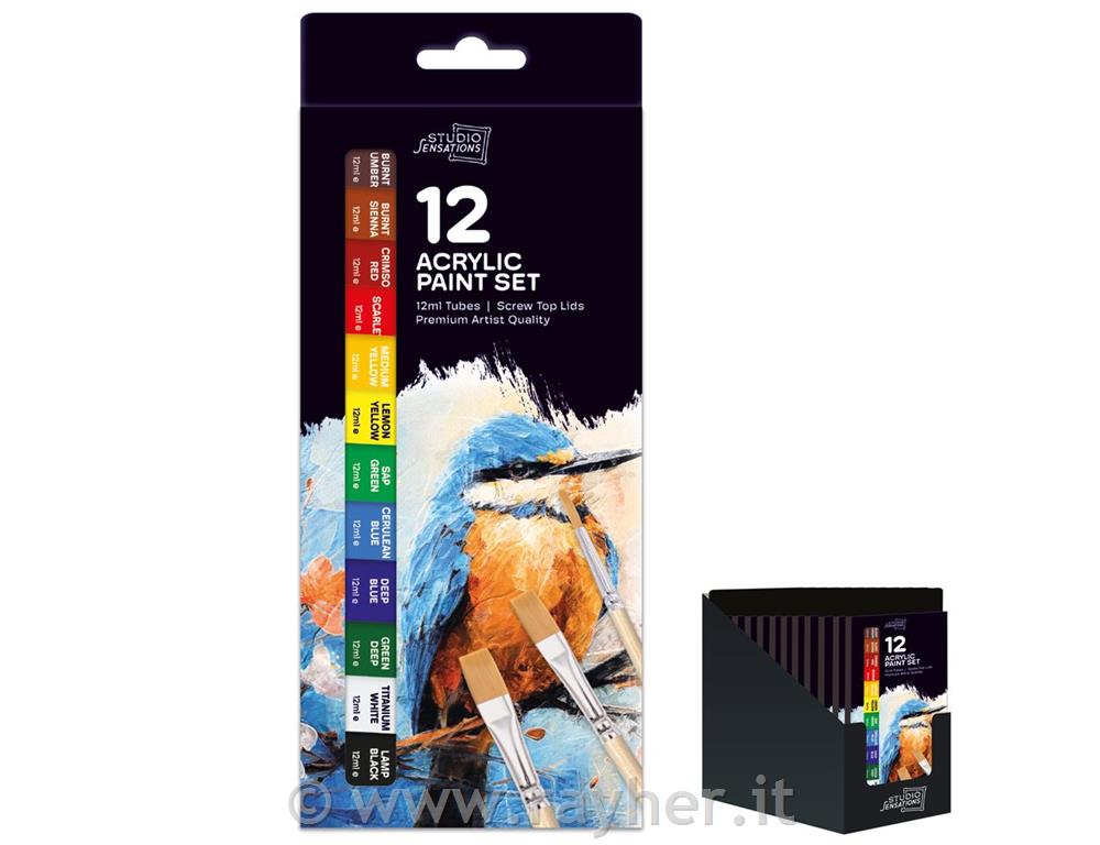 Colori acrilici StudioS, 12 x 12 ml