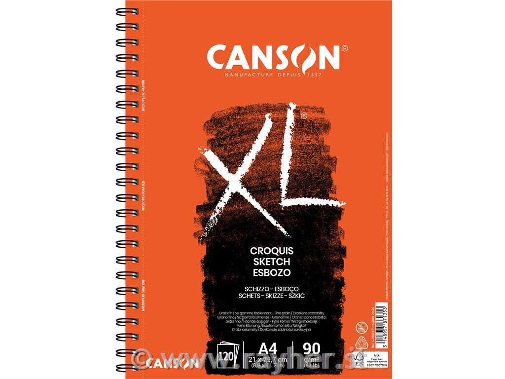 Skicirka spirala XL Croquis A4 90 g, 120 listna, leva spirala