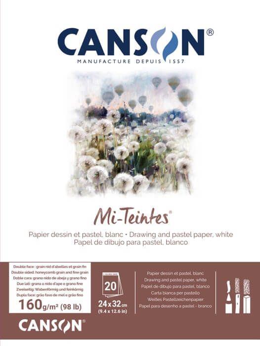 Pad Canson Mi-Teintes 24x32 cm, 160 g wh