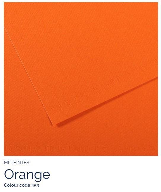 Foglio Canson Mi-Teintes 50x65 cm 160g/m; 453 Arancione
