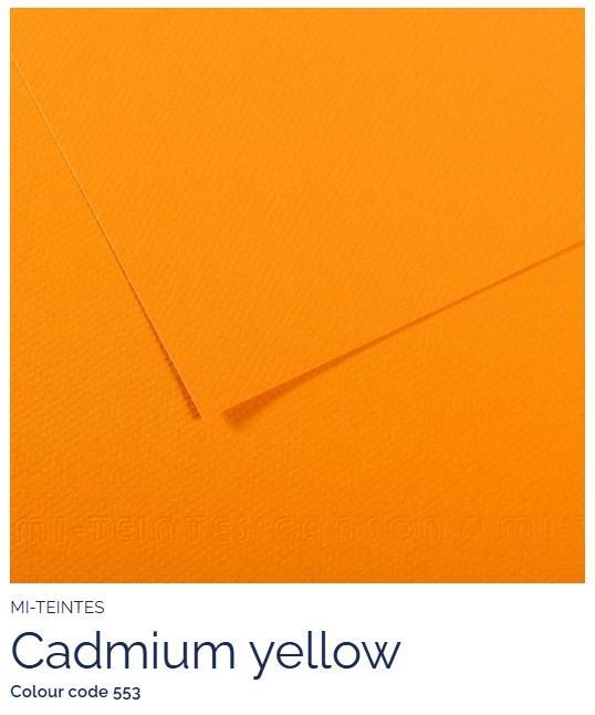 Foglio Canson Mi-Teintes 50x65 cm 160g/m; 553 Giallo sole