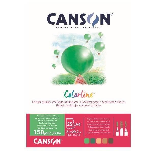 Paper Canson ColorLine A4 150 g sort. Ze