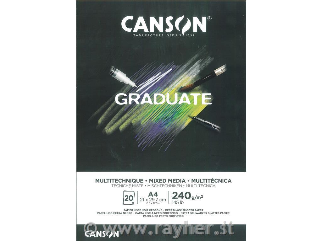 Blocco GRADUATE Mixed Media Black A4 20