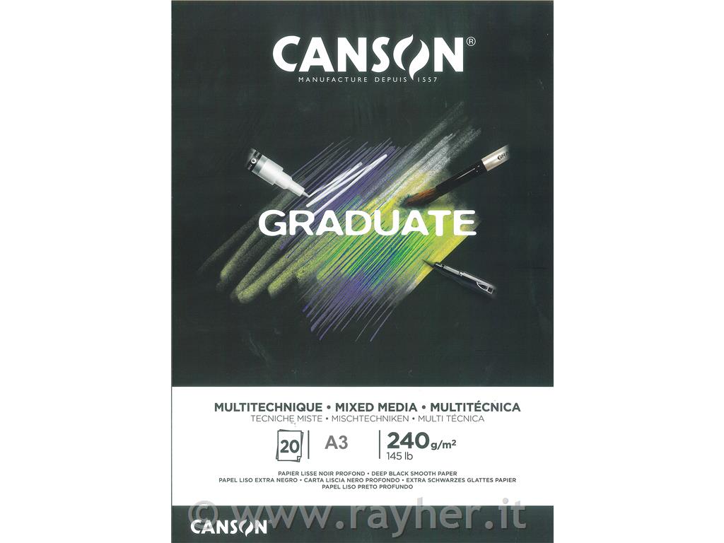 Blocco GRADUATE Mixed Media Black A3 20