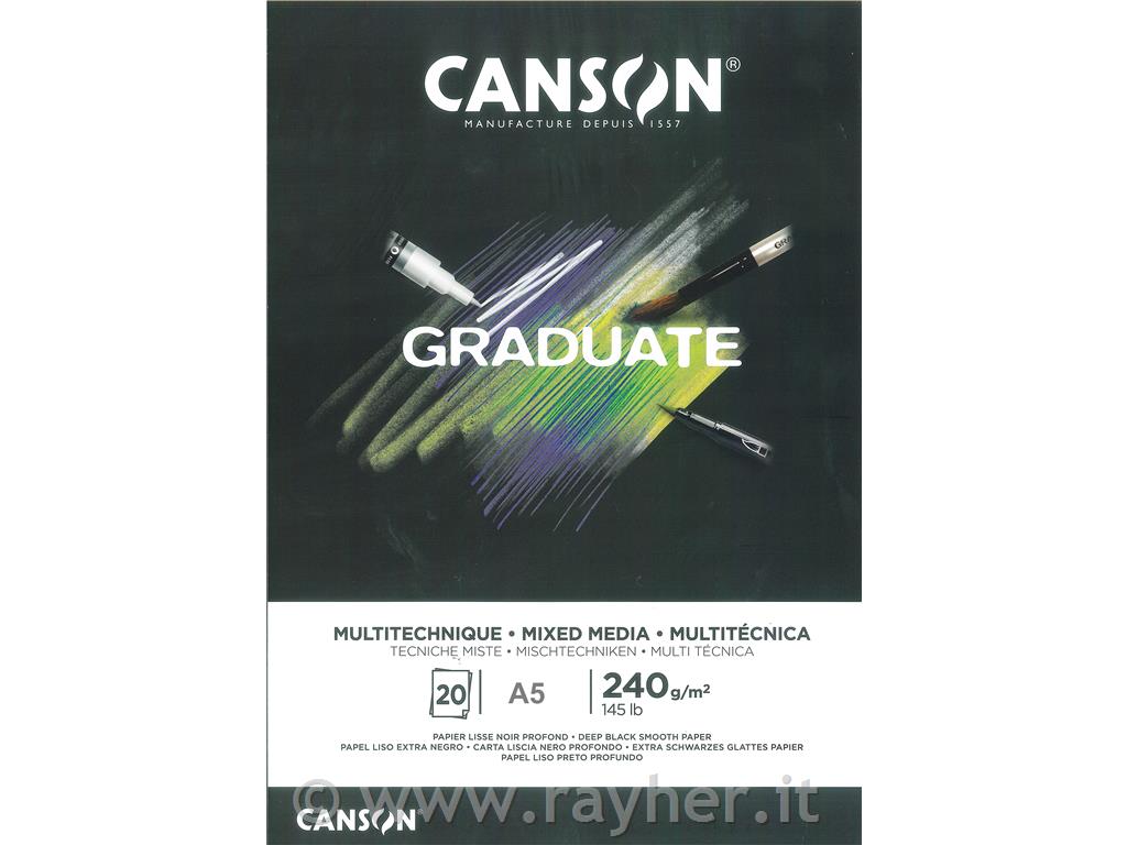 Blocco GRADUATE Mixed Media Black A5 20