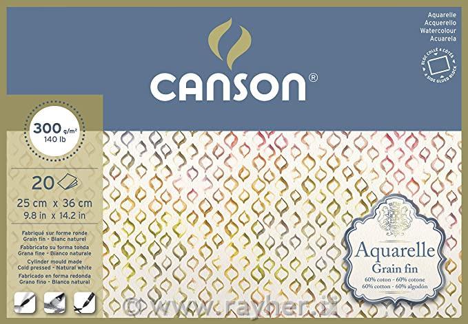 Blocco 4 lati AQUARELLE CANSON 25x36 cm