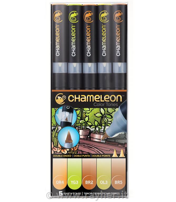 Flomastri Chameleon set 5,Zemeljski toni