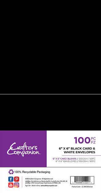 Buste + biglietti 15x15 cm in bianco e nero, set 100