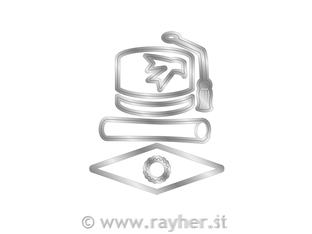 Rezalna šablona Diplomska kapa in svitek