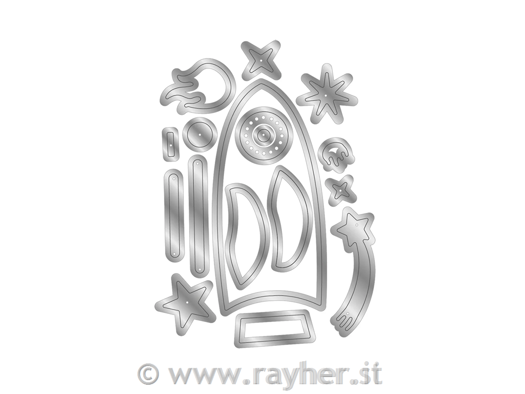 Metal Die Set - Space Traveller, 17 set