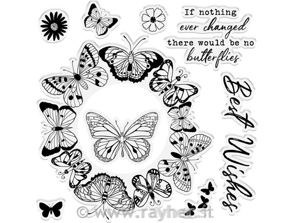 Štampiljke Aperture - Ornate Butterflies, set 10