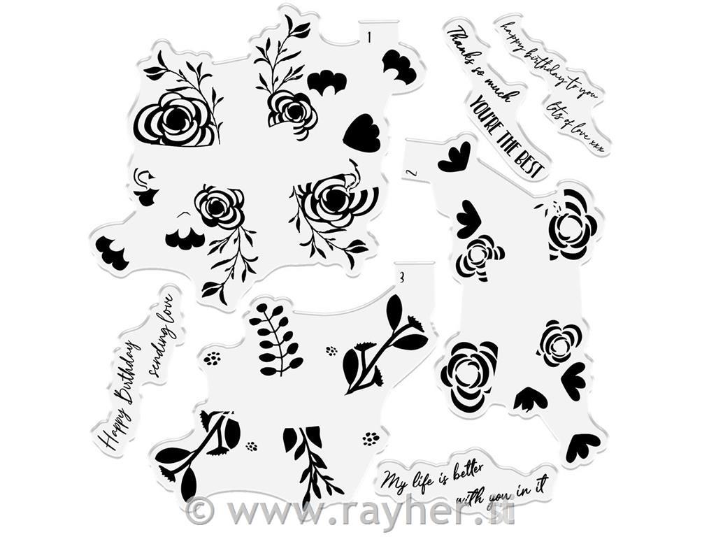 Timbri&stencil - Violet Roses