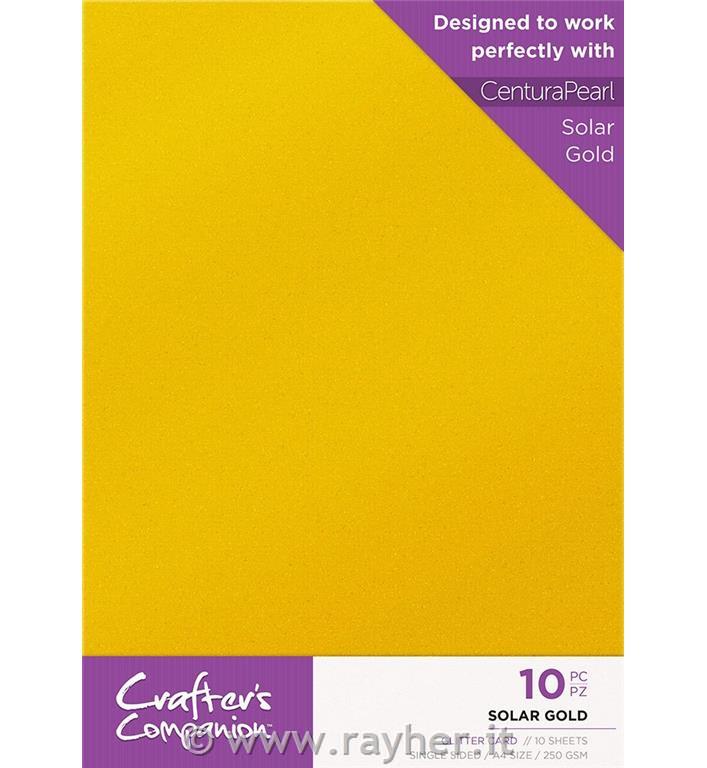 GLITTER PAPER, GOLD, SET 10, 250gsm