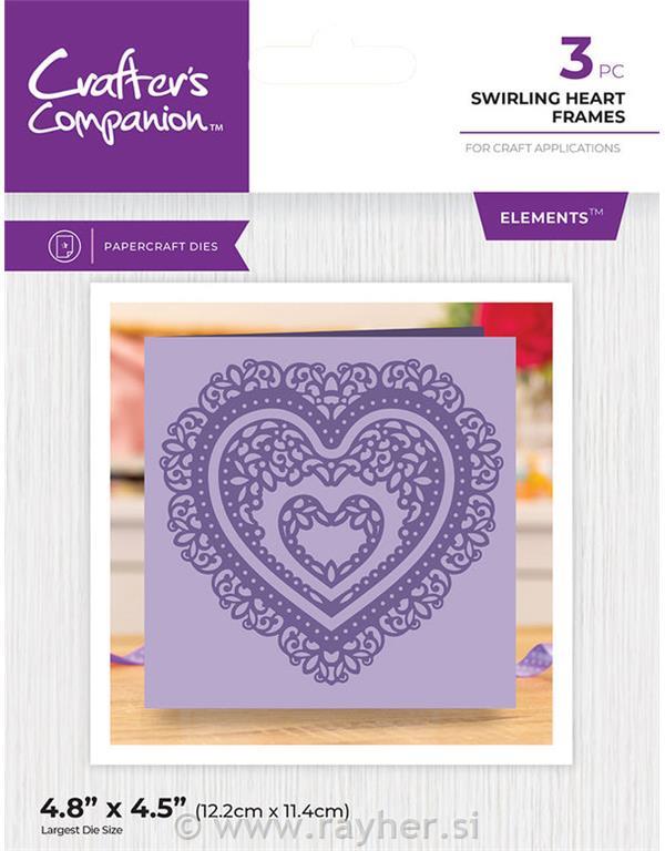 Rezalne šablone Nesting Die - Swirling Heart Frames