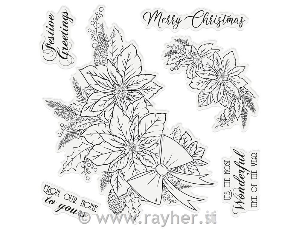 Fustella e timbri - Festive Poinsettia
