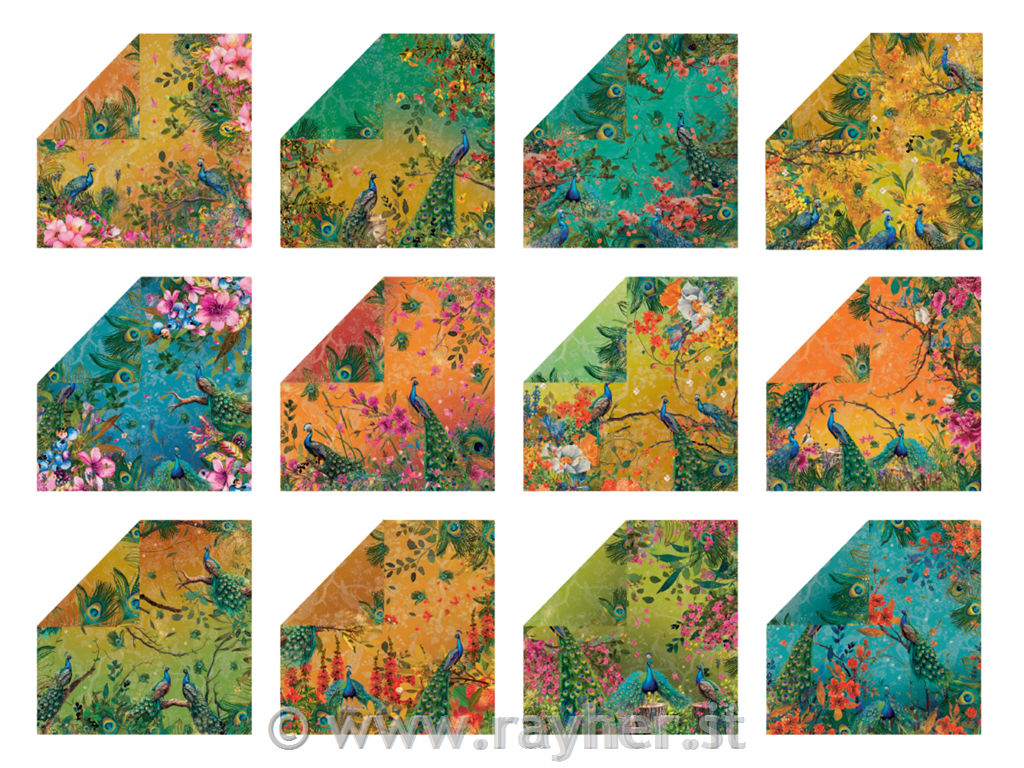 Set di carta 30x30cm Graceful Plumes