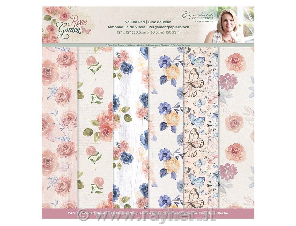 Set papirjev pergament Rose Garden, 30x30cm