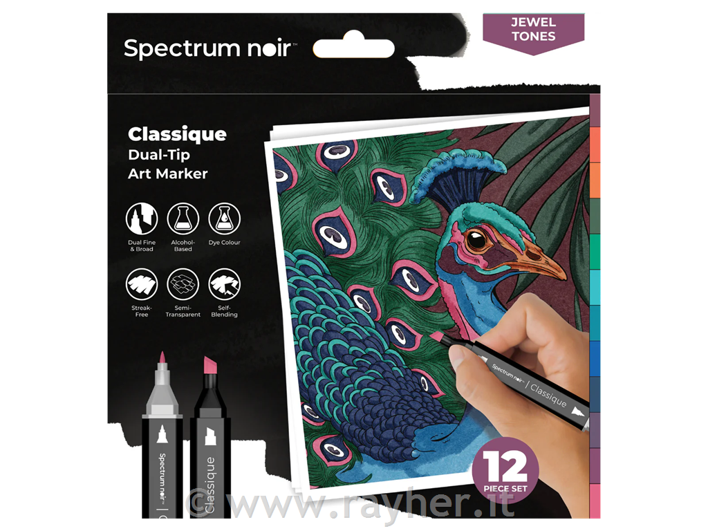 Flomastri Spectrum Noir Jewel Tones, set 12