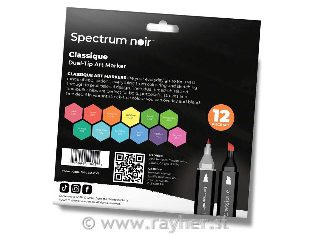 Spectrum Noir-Classique 12pc-Vivid Brights