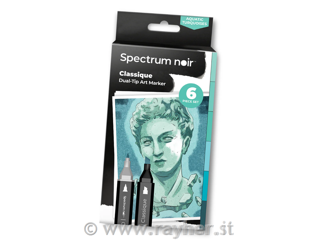 Flomastri Spectrum Noir Aquatic Turquoises, set 6