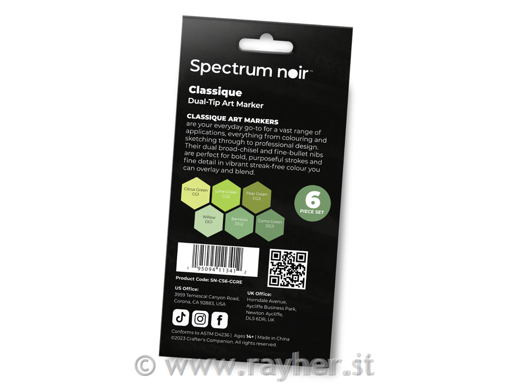 Spectrum Noir-Classique 6pc-Calming Greens