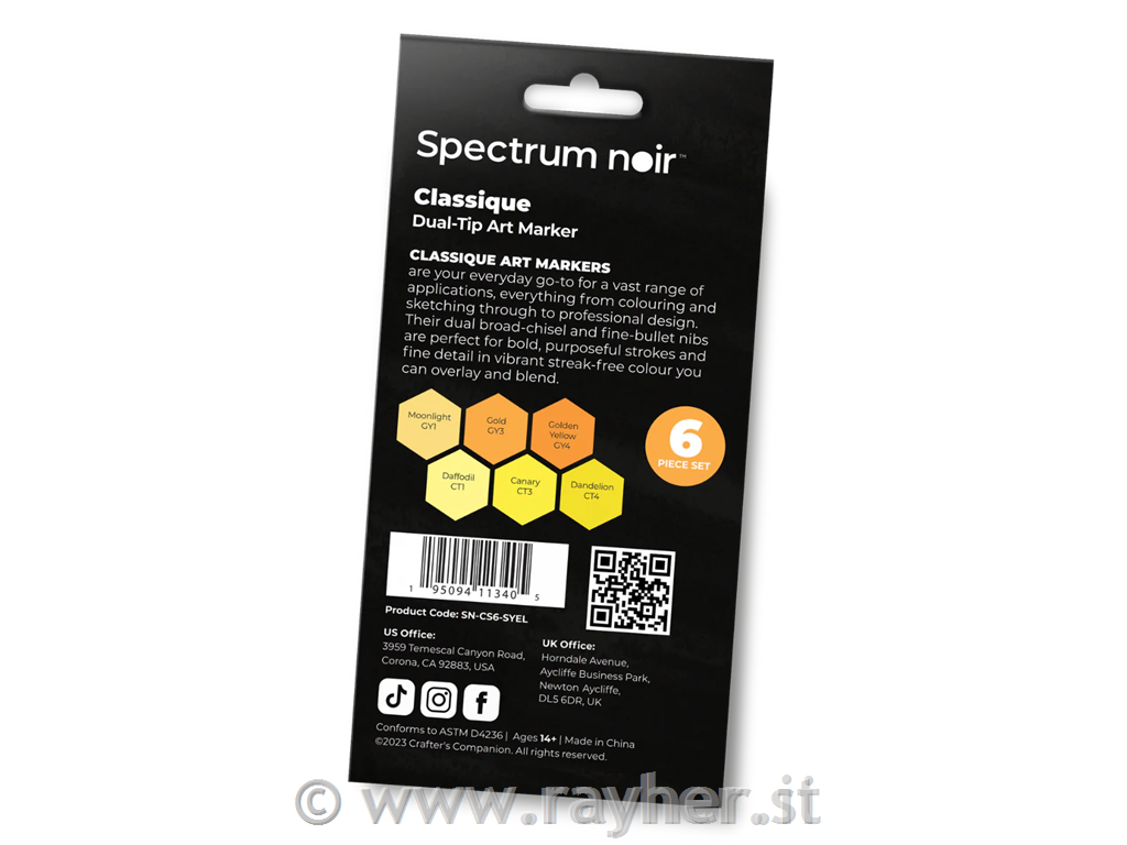 Spectrum Noir-Classique 6pc- Sunny Yellows