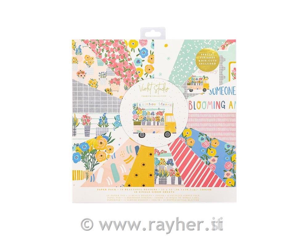 Set di carta Rainbow Blooms 30x30cm