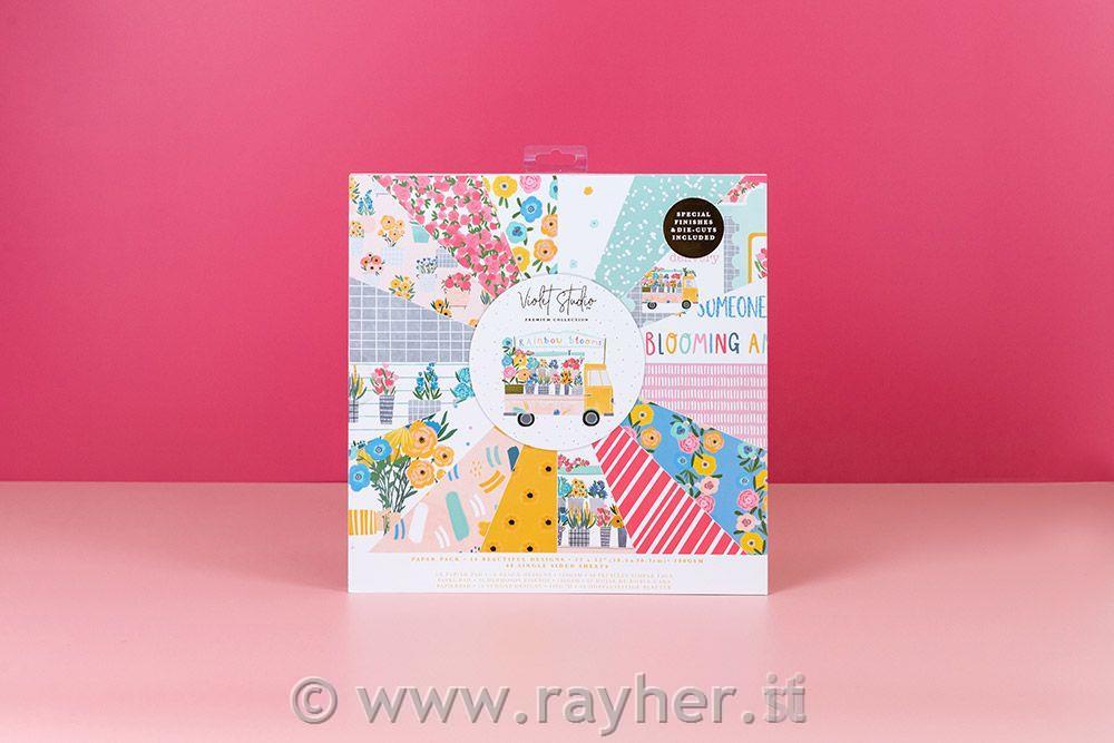 Set di carta Rainbow Blooms 30x30cm
