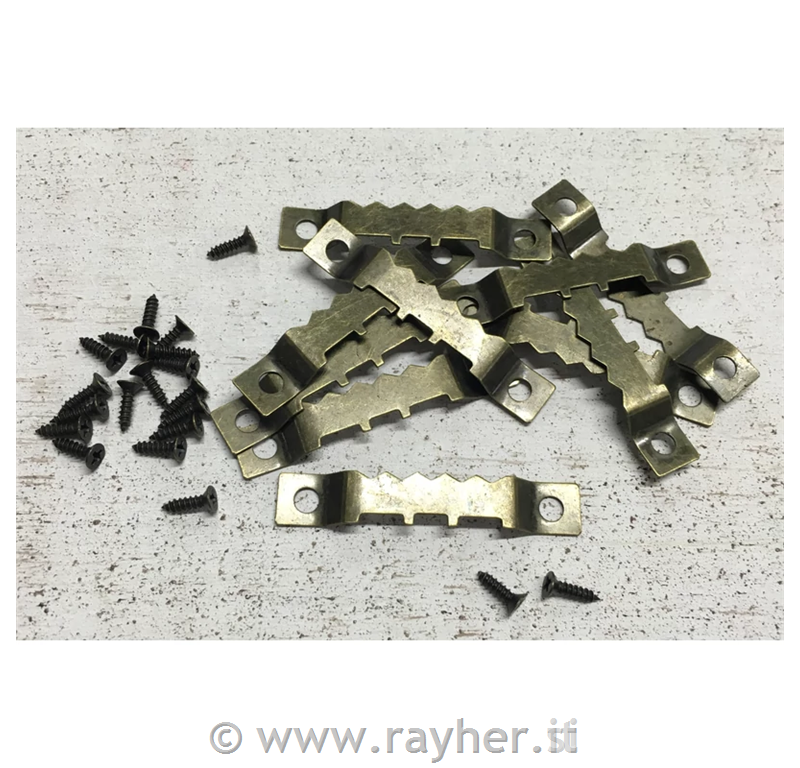 Kovinsko obešalo za slike + vijaki 4,5x0,8cm, 10 kosov