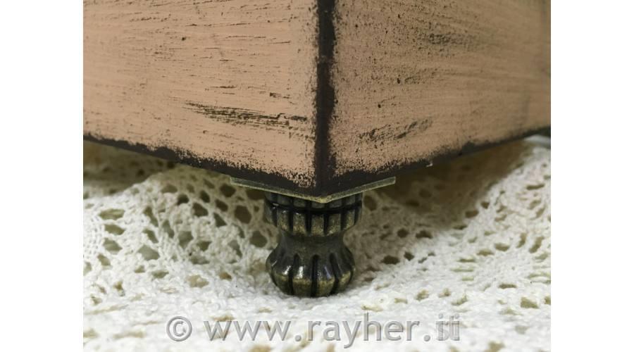 Gambe in scatola metallica + viti 4 pezz