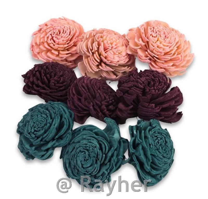 Fiori decorativi, naturali, set 9