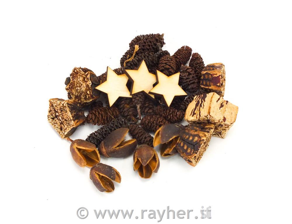 Paket za dekoracijo, natur z zvezdicami