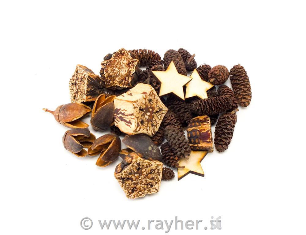 Paket za dekoracijo, natur z zvezdicami