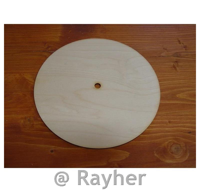 Piastra rotonda in legno con foro, 18 cm