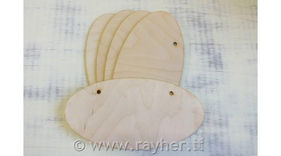 Lesena tablica, ovalna, 20x10cm