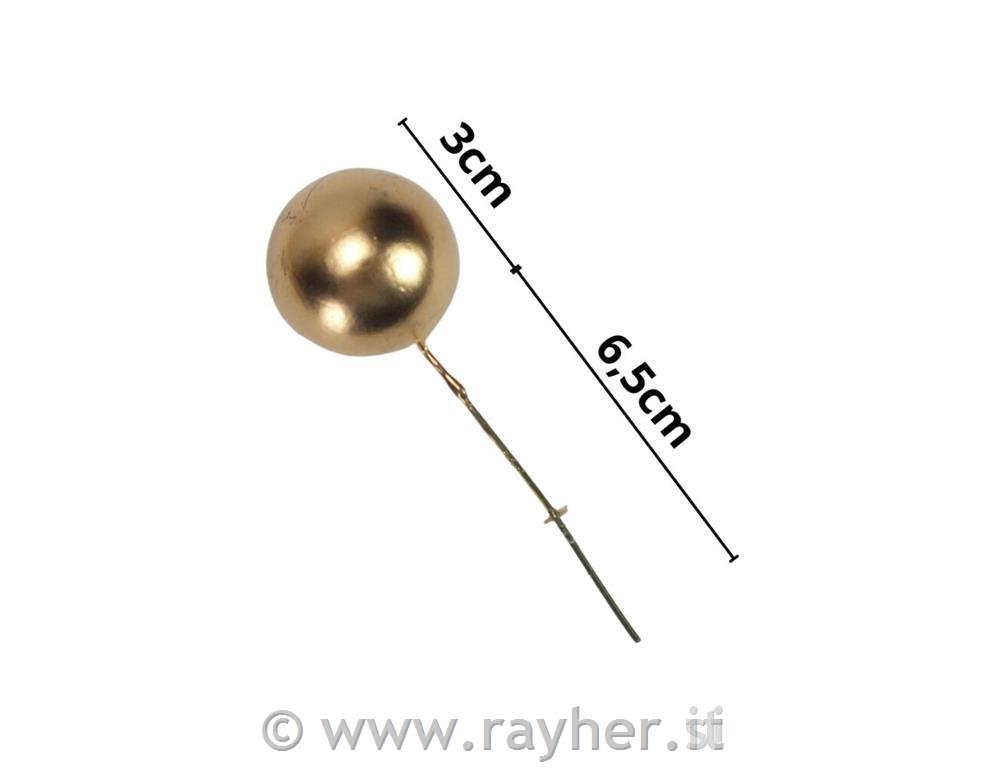 Palline sul filo, oro, 3cm, set 15