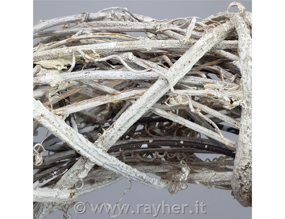 Venec pleten, beljen, 24cm