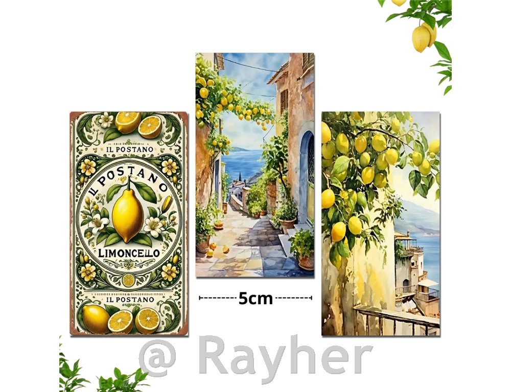 Decorazioni in legno, Limoncello, set 3