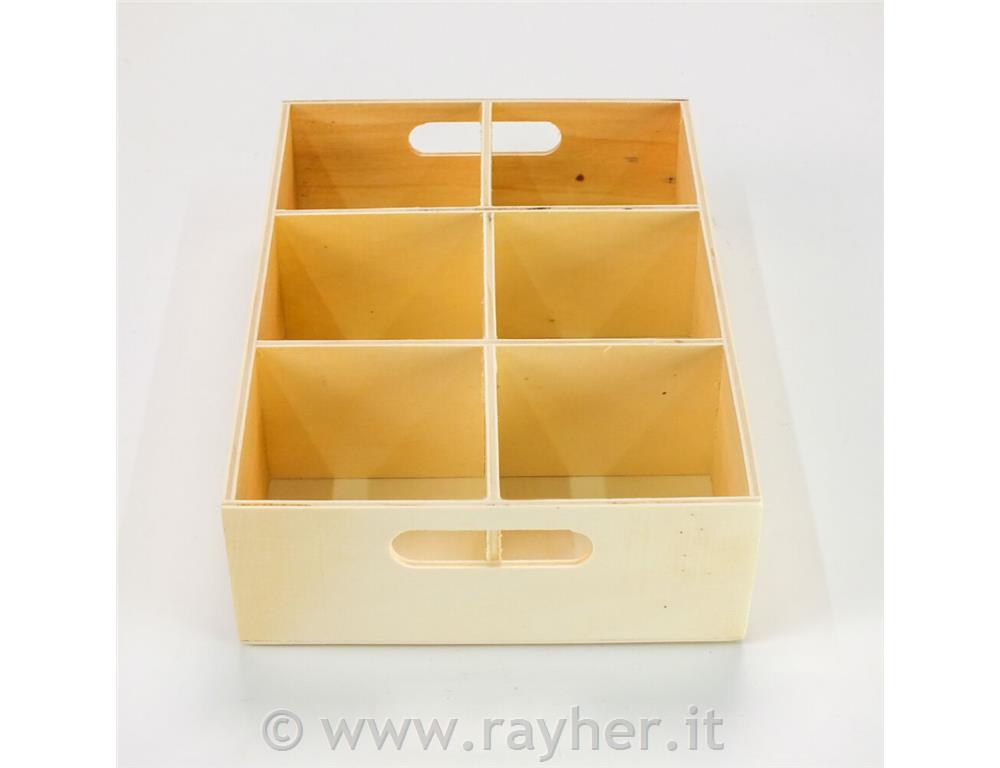 Lesen pladenj z razdelki za čajne vrečke, 16x24cm